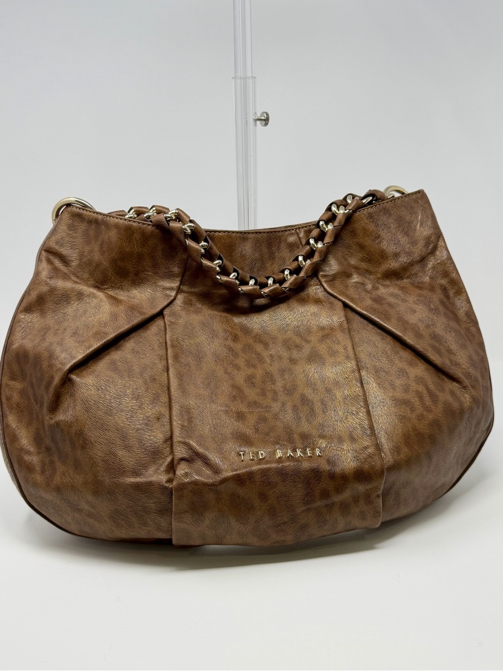 Ted Baker Brown Leather & Braided-Handle Hobo Bag NWT - Picture 9 of 9